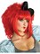 Adult Womens 80s Red Harajuku Anime Costume Cosplay Wig With Black Bow